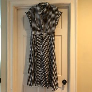 Jones New York Black and white checked midi dress